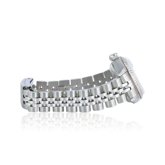 ROLEX DATEJUST SALMON DIAMOND DIAL 18KW FLUTED STEEL JUBILEE WATCH 26 MM 69174 - Picture 5 of 6